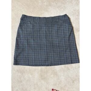 Tribal Plaid Black Gray Plaid Skort 16W